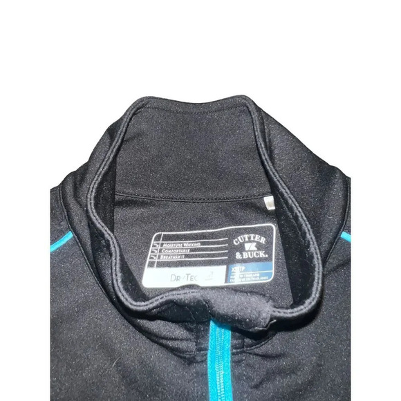 Cutter & Buck Women's XS Black/Blue Full Zip Mock Neck Moisture Wicking Jacket - Picture 2 of 4